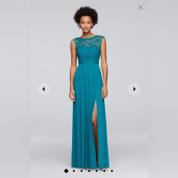 Beautiful long lace prom / bridesmaid dress in Oasis - Size 4 - Picture 1 of 3